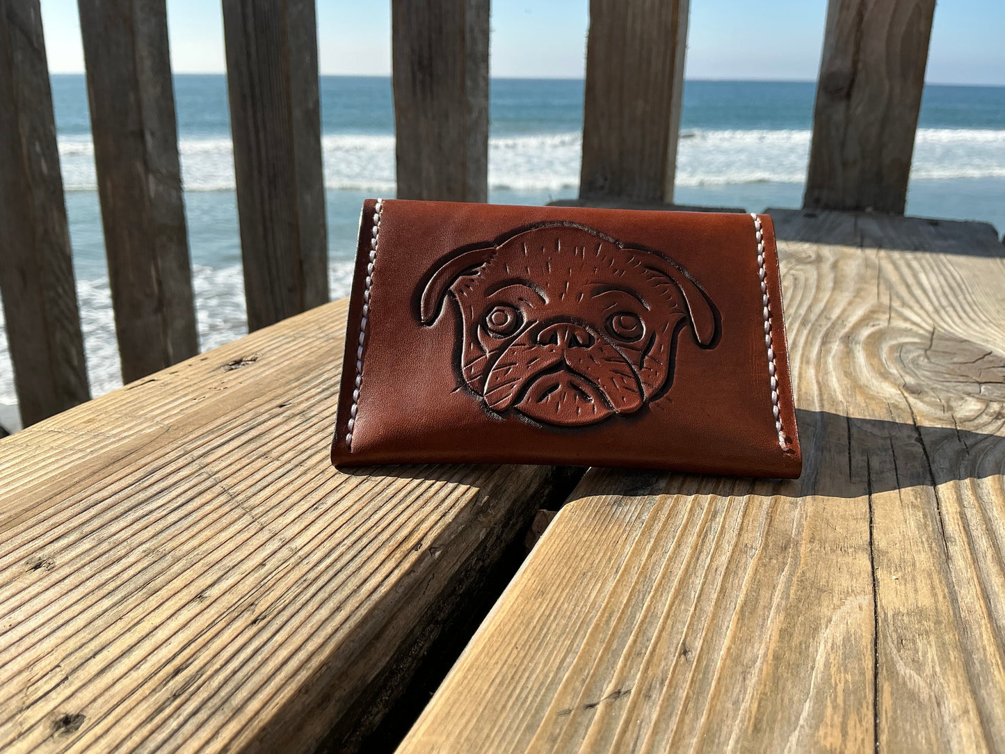 Pug face card wallet